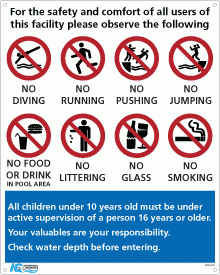 Signs - Pool Rules Sign - D