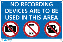 Signs - No Recording Devices Prohibition Sign