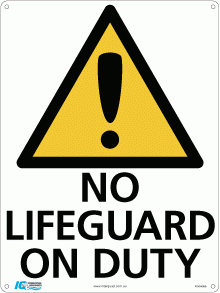 Signs - No Lifeguard On Duty Warning Sign