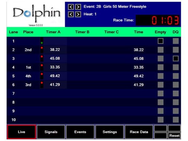 Wireless Swim Timing Software Upgrade UI - Aquachem