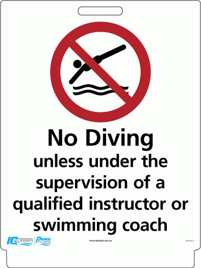No Diving Unless Under Supervision Pavement Sign - Aquachem