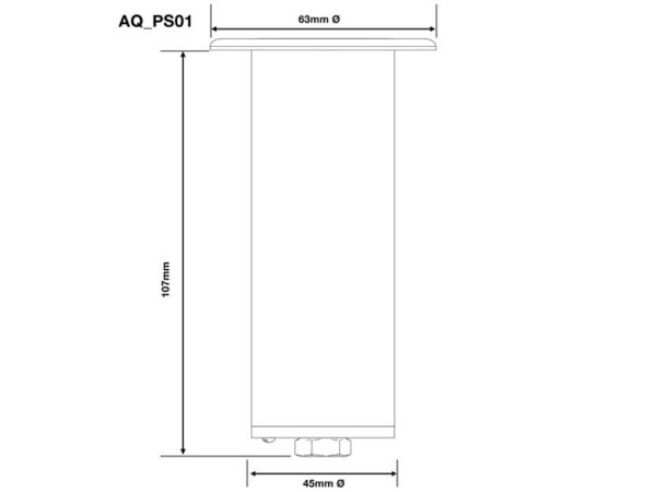 Aqueas Post Socket AQ-PS05 Dimension - Aquachem