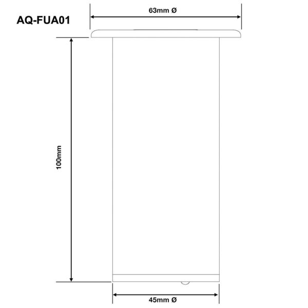 AQUEAS Flip Up Deck Anchor AQ-FUA01 Dimension - Aquachem