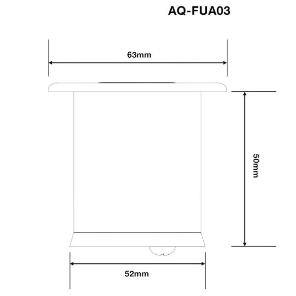 AQUEAS Flip Up Floor Anchor AQ-FUA03 Dimension - Aquachem