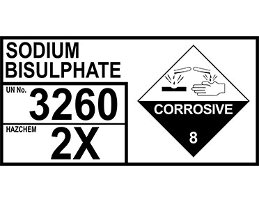 Sign Sodium Bisulphate Storage 800mm x 400mm